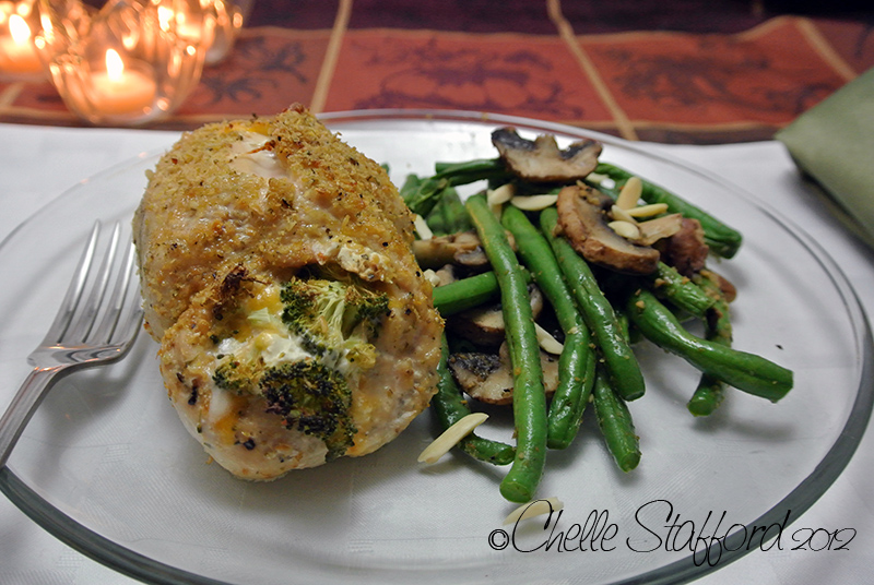 Chelle's Broccoli and Cheddar stuffed chicken